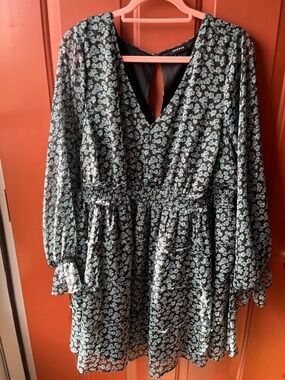 Torrid Blue and Black Midi Dress